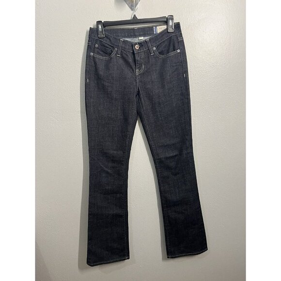 Gap Mid Rise Boot Cut Jeans Womens Sz 24R 0R Blue Dark Wash Low Rise 5 Pocket - Picture 6 of 16